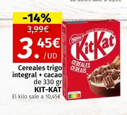 Maskom Supermercados KIT-KAT Cereales trigo integral + cacao oferta