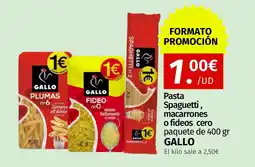 Maskom Supermercados GALLO Pasta Spaguetti,macarrones o fideos cero oferta