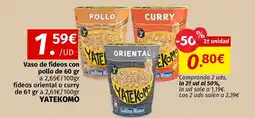 Maskom Supermercados YATEKOMO Vaso de fideos con pollo oferta