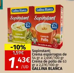 Maskom Supermercados GALLINA BLANCA Sopinstant: Crema espárragos oferta