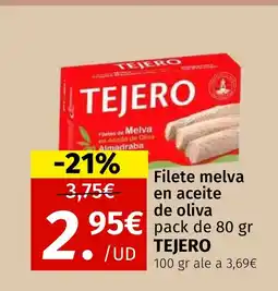 Maskom Supermercados TEJERO Filete melva en aceite de oliva oferta