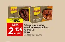 Maskom Supermercados ALBO Calamares en salsa americana o en su tinta oferta