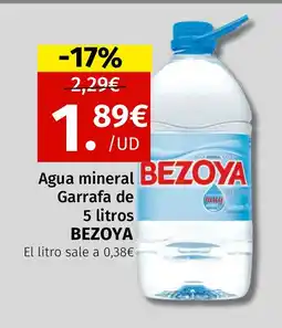 Maskom Supermercados BEZOYA Agua mineral Garrafa oferta