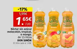 Maskom Supermercados DON SIMÓN Néctar sin azúcar melocotón, tropical, o mango oferta