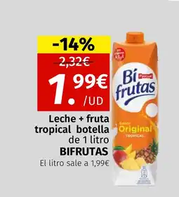 Maskom Supermercados BIFRUTAS Leche + fruta Sabor tropical botella oferta