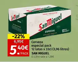 Maskom Supermercados SAN MIGUEL Cerveza especial pack 12 latas oferta