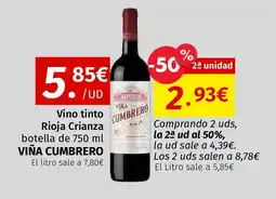 Maskom Supermercados VIÑA CUMBRERO Vino tinto Rioja Crianza oferta