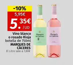 Maskom Supermercados MARQUES DE CÁCERES Vino blanco o rosado Rioja oferta