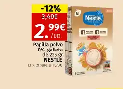 Maskom Supermercados NESTLE Papilla polvo 0% galleta oferta