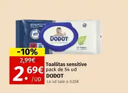 Maskom Supermercados DODOT Toallitas sensitive oferta