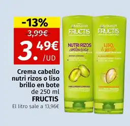 Maskom Supermercados FRUCTIS Crema cabello nutri rizos o liso brillo en bote oferta