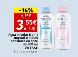 Maskom Supermercados VITESSE Agua micelar 6 en 1 normal o pieles sensibles en bote oferta