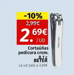 Maskom Supermercados BETER Cortaúñas pedicura crom. 8,1 c oferta
