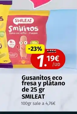 Maskom Supermercados SMILEAT Gusanitos eco fresa y plátano oferta