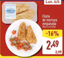 ALDI Filete de merluza empanada oferta