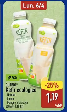 ALDI GUTBIO Kéfir ecológico oferta