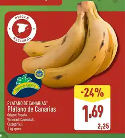 ALDI PLÁTANO DE CANARIAS Plátano de Canarias oferta