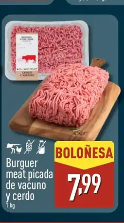 ALDI Burguer meat picada de vacuno y cerdo oferta
