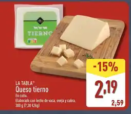 ALDI LA TABLA Queso tierno oferta