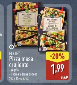 ALDI FLETE Pizza masa crujiente oferta