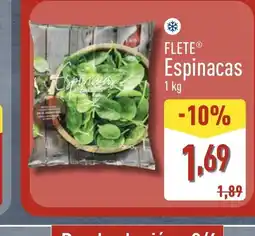 ALDI FLETE Espinacas oferta