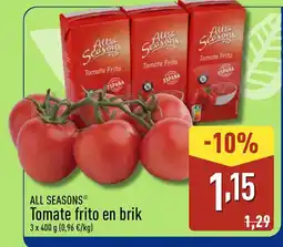 ALDI ALL SEASONS Tomate frito en brik oferta