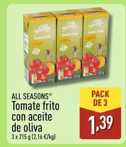 ALDI ALL SEASONS Tomate frito con aceite de oliva oferta