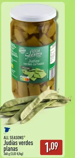 ALDI ALL SEASONS Judías verdes planas oferta