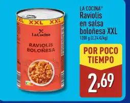 ALDI LA COCINA Raviolis en salsa boloñesa XXL oferta