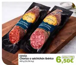 Hiper Usera ESPAÑA Chorizo o salchichón ibérico oferta