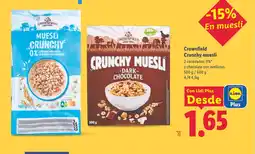 Lidl CROWNFIELD Crunchy muesli oferta