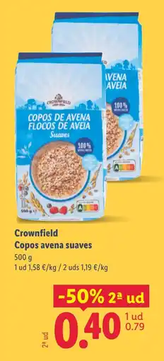 Lidl CROWNFIELD Copos avena suaves oferta