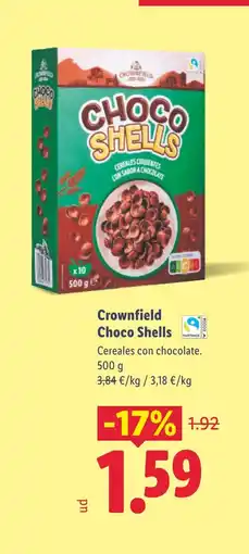 Lidl CROWNFIELD Choco Shells oferta