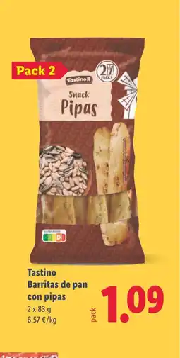 Lidl TASTINO Barritas de pan con pipas oferta