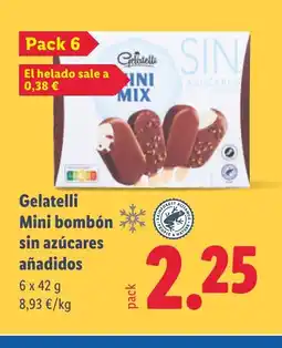 Lidl GELATELLI Mini bombón sin azúcares añadidos oferta