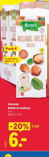 Lidl VEMONDO Bebida de avellanas oferta