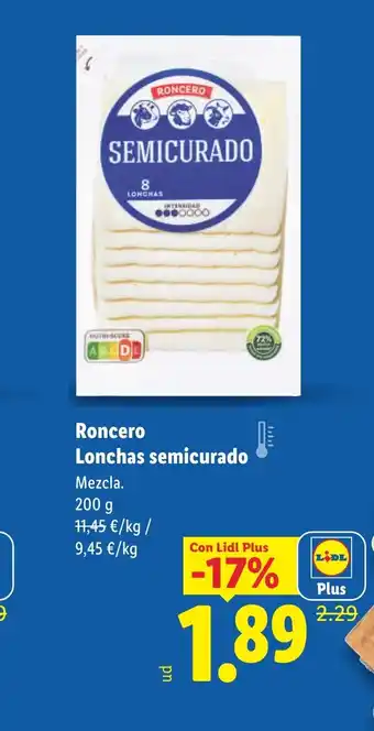 Lidl RONCERO Lonchas semicurado oferta