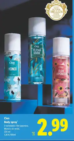 Lidl CIEN body spray oferta