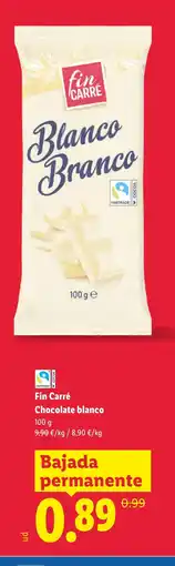 Lidl FIN CARRÉ Chocolate blanco oferta