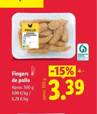 Lidl Fingers de pollo oferta