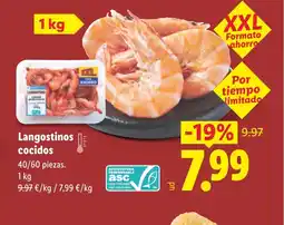 Lidl Langostinos cocidos oferta