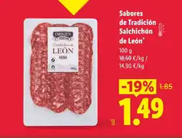 Lidl SABORES DE TRADICIÓN Salchichón de León oferta