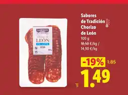 Lidl SABORES DE TRADICIÓN Chorizo de León oferta