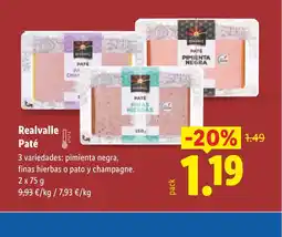 Lidl REALVALLE Paté oferta