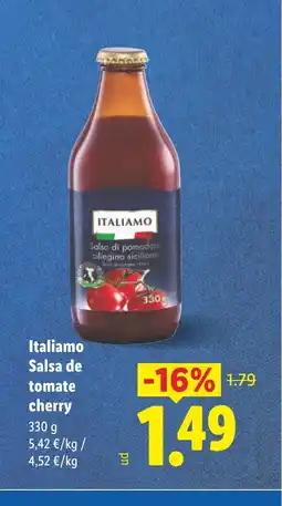 Lidl ITALIAMO Salsa de tomate cherry oferta
