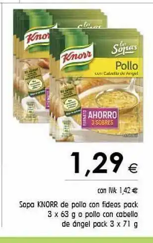 Cash Ifa Sopa Knorr De Pollo Con Fideos Pack O Pollo Con Cabello De ángel oferta