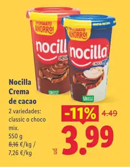 Lidl NOCILLA Crema de cacao oferta