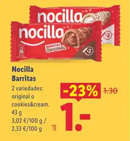 Lidl NOCILLA Barritas oferta