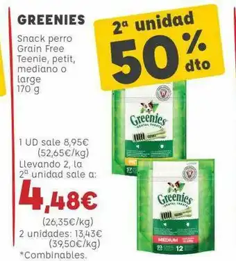 Kiwoko 2a Unidad 50% Dto Greenies Snack Perro oferta