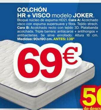 Tifón Hipermueble Colchón Hr + Visco Modelo Joker oferta